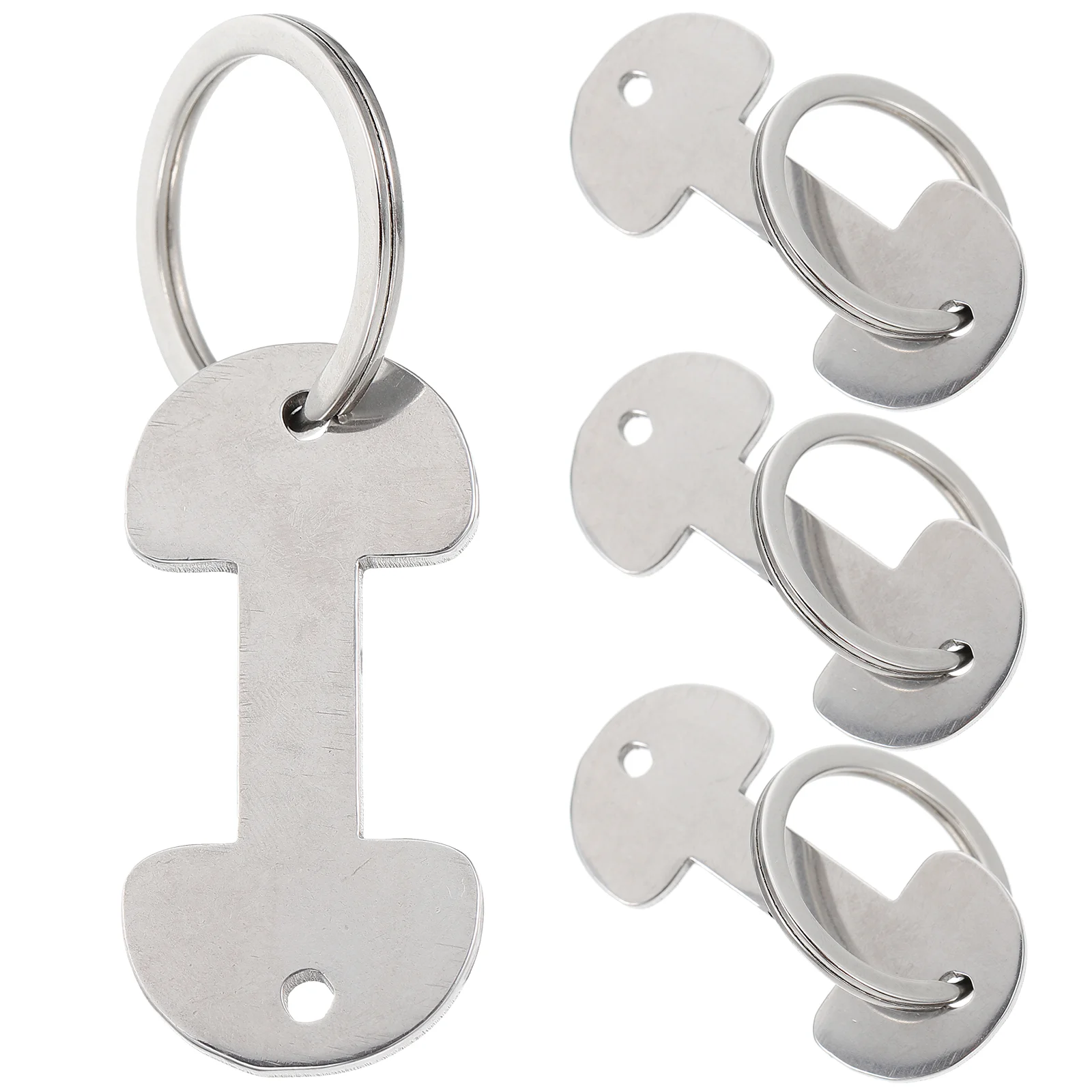 

Trolley Token Shopping Key Tokens Cart Keychain Keyring Ring Rings Metal Chain Remover Opener Pendant Coin Hanging Unlock Bottle