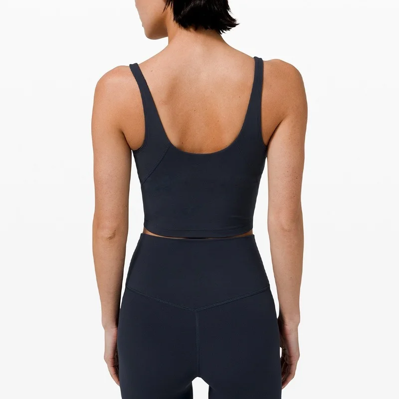 Luluwomen Yoga Fitness Sport Bra Solid Tight High Impact Seamless Breathable Gym Tops Women Workout Running Training Active Wear