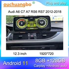 Мультимедийная магнитола Ouchuangbo для audi A6 C7 S7 S6 A7 RS6 RS7, 12,3 дюйма, android 11, Qualcomm, стерео, каплей, gps, все в одном