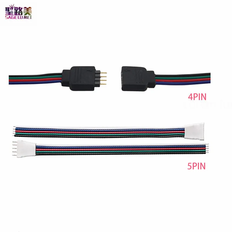 

5 пар 4-контактный/5-контактный Женский и Штекерный светодиодный ем для светодиодного кабеля, Соединительный штекер для SMD 3528 5050 RGB RGBW, светоди...