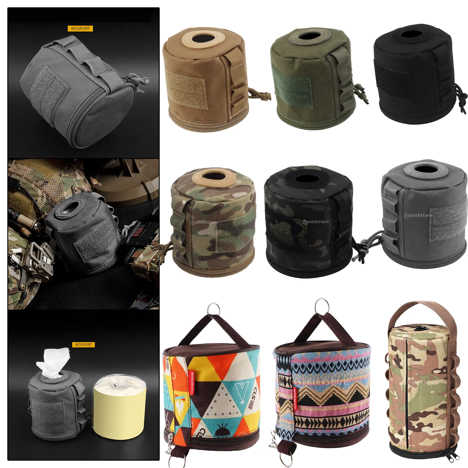 

Outdoor Portable Waterproof Case Camping Water Resistant Hanging Wet Tissue Box Paper Canvas Dispenser For Hiking Backpacking