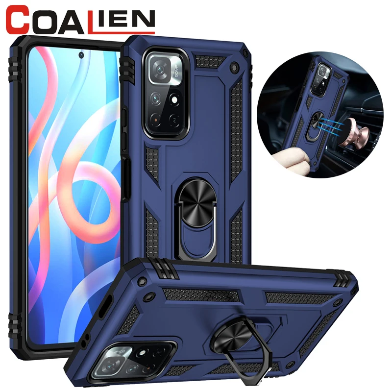 

Shockproof Phone Case For Redmi Note 7 8 9 Pro Max 9S 8T 9T Magnetic Ring Bracket Protective Cover For Redmi Note 10 11 Pro 11T