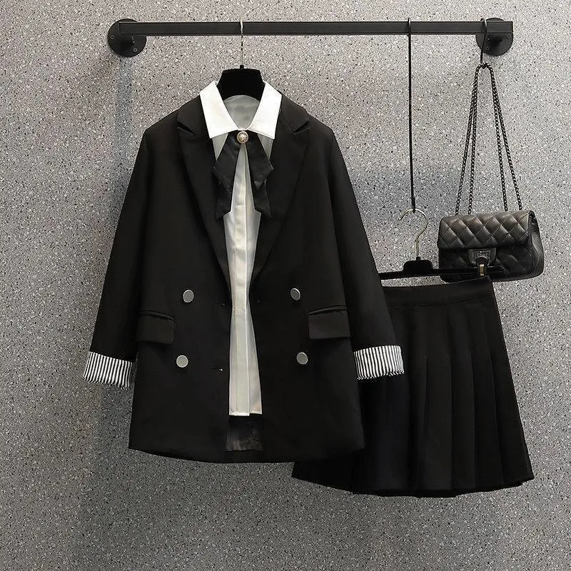 

2022 Women's Three Pcs Suit Shirt Blazer And Pants Lapel Casual Suit Fashion Long Sleeve Blazer Female Suit