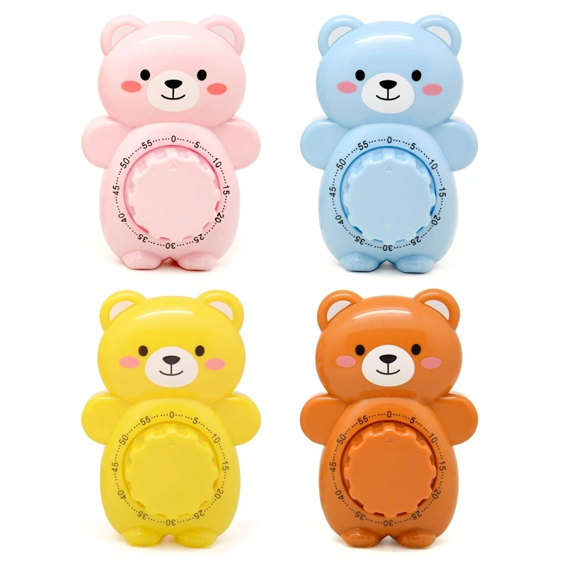 

Bear Shaped 60 Minute Plastic Timers Easy Operate Kitchen Cooking Timers Plastic Material 4 Colors to Choose for Kitchen