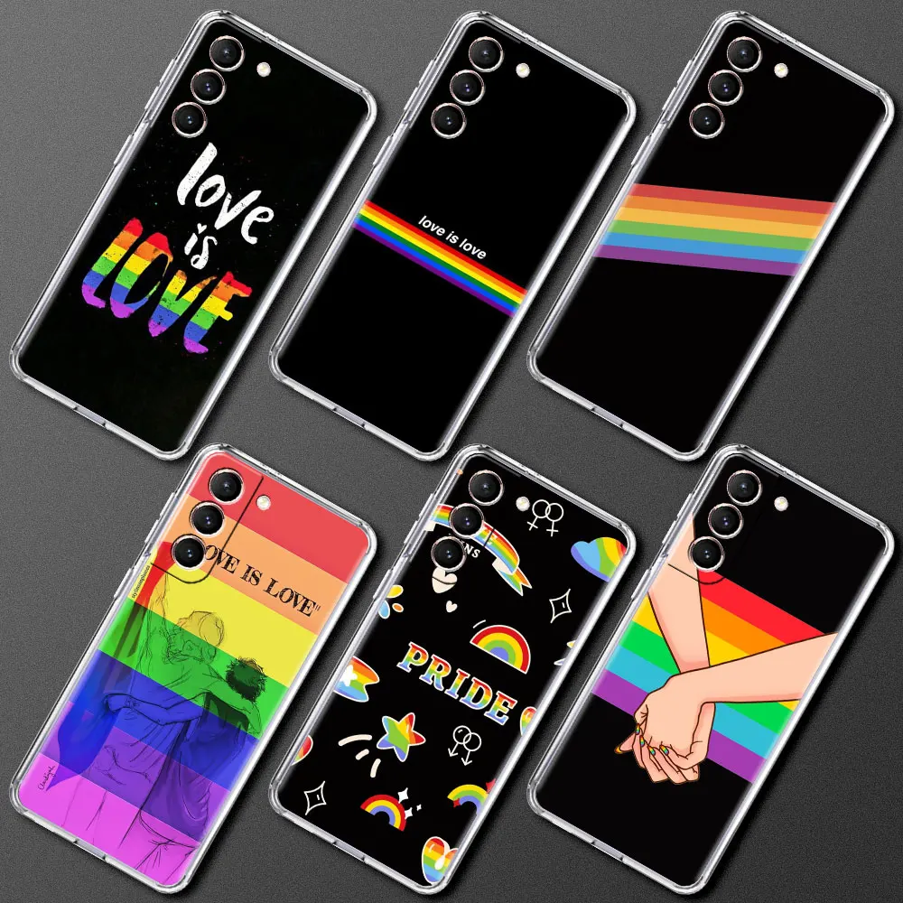 

LGBT Peace And Love Case For Samsung Galaxy S20 FE S22 S21 Plus S10 S9 Note 20 9 10 Lite Transparent Soft Phone Cover