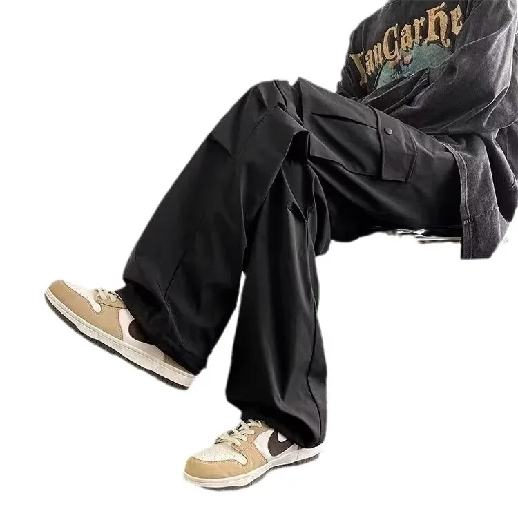 Мужские летние свободные прямые повседневные брюки в американском стиле