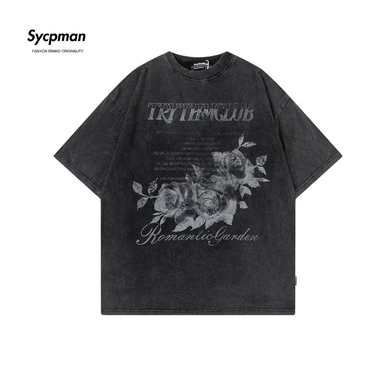 

Футболка мужская оверсайз с коротким рукавом и принтом