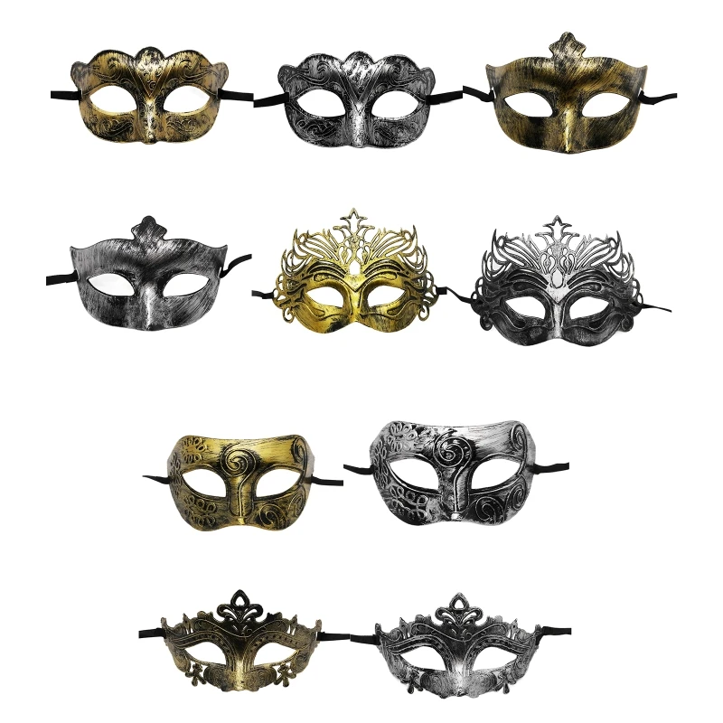 

Metallic Masquerade Mask Half Face Halloween Eye Mask Vintage Eye Mask Dress Up