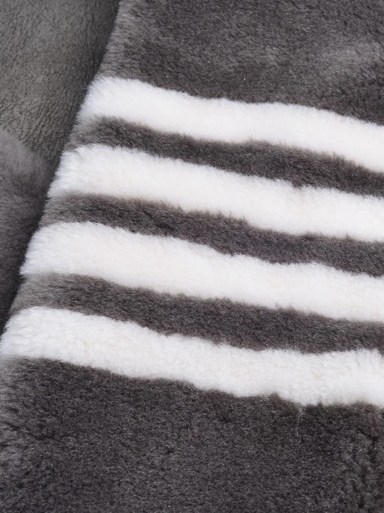 TB THOM Women's Jackets Korean Fashion Brand Winter Coat V-neck Cardigan Stripes Sheep Wool Overcoats Thick Warm Men's Jackets