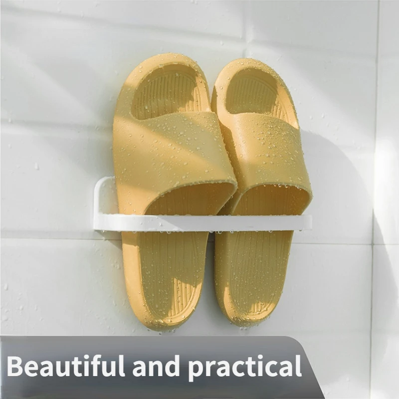 

Wall-mounted Bathroom Slippers Storage Rack Seamless Suction Cup Punch-free Slippers Rack Towel Rack Bathroom Rack