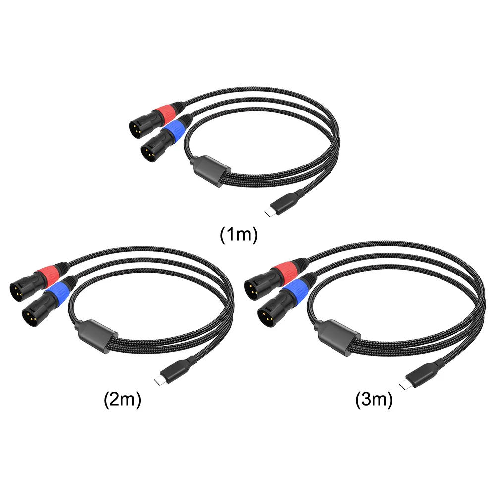 Фото USB Type C «папа» на 2 XLR «папа» стерео аудиокабеля ЦАП 24 бит 192 кГц Тип C на двойной XLR «папа» Aux кабель для смартфонов и ноутбуков №5