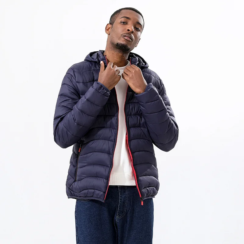 Men's Padded Light Hooded Jacket Pork Ribs Jacket