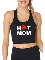 hot mom design breathable slim fit tank top womens personalized customization yoga sports training crop tops