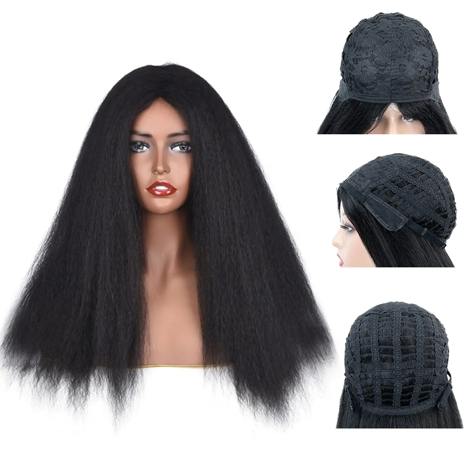 Длинный синтетический кружевной передний парик афро кудрявые вьющиеся