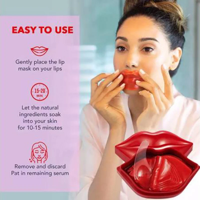 

20Pcs/Box Cystal Cherry Hydrating Lip Mask Anti-Drying Moisturizing Lightening Nourishing Lips Lip Lines Lip Mask Lip Care