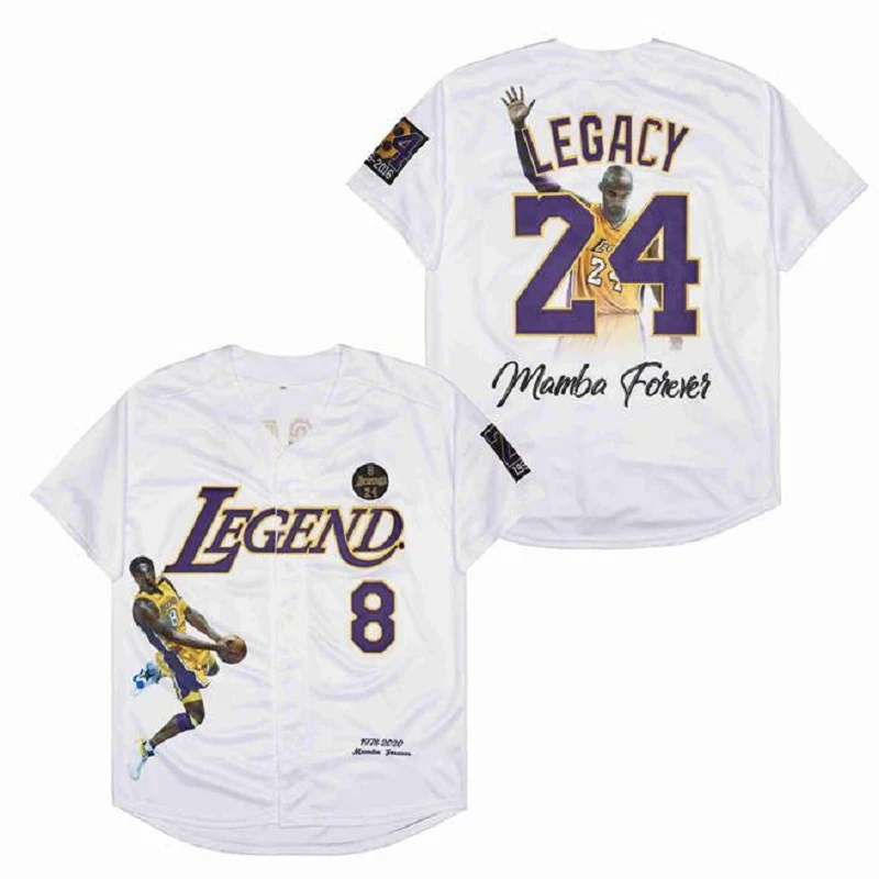 Baseball Jersey Legend 8-24 Legacy Jerseys Sewing Embroidery Printed Portrait Sports Outdoor High Quality White Black 2023 New