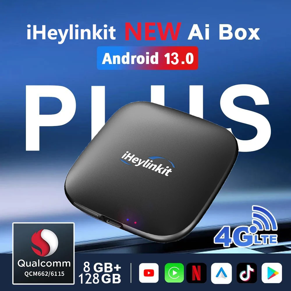 

iHeylinkit Android 13 System Smart Ai Box Carplay Wireless Android Auto Netflix Spotify QCM662 6125 For Kia VW Toyota Volvo ect.