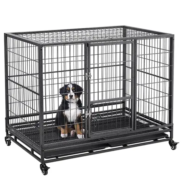 

Heavy Duty Collapsible Dog Kennel and Crate Pet Playpen Indoor Outdoor Black Large Dog Kennel Dog Crate Cage