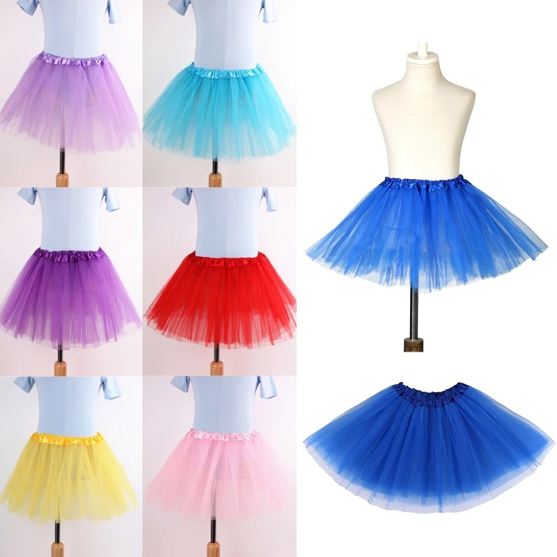 

Q81A Children Kid Girls Ballet Skirts Elastic Mesh Tutu Dress Dancing Skirt