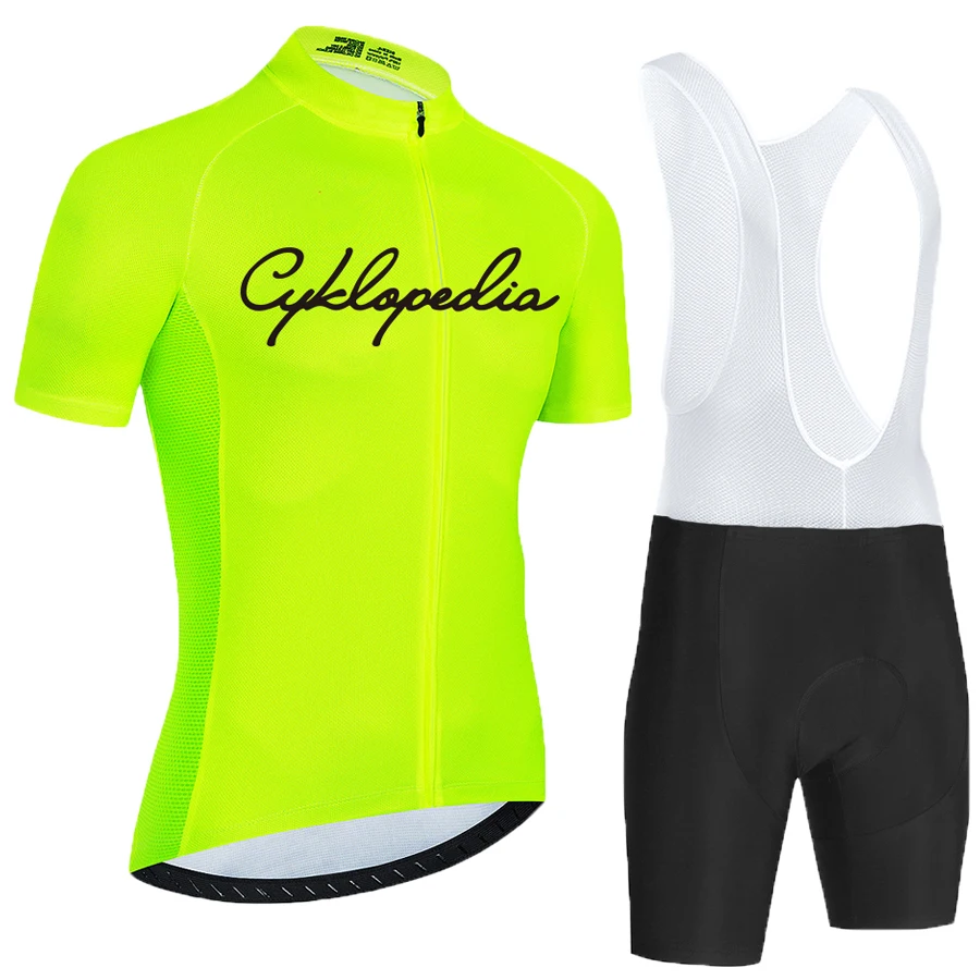 

Комплект велосипедной одежды Cyklopedia Team 19D для мужчин, комплект из Джерси с коротким рукавом, спортивная одежда для горных велосипедов