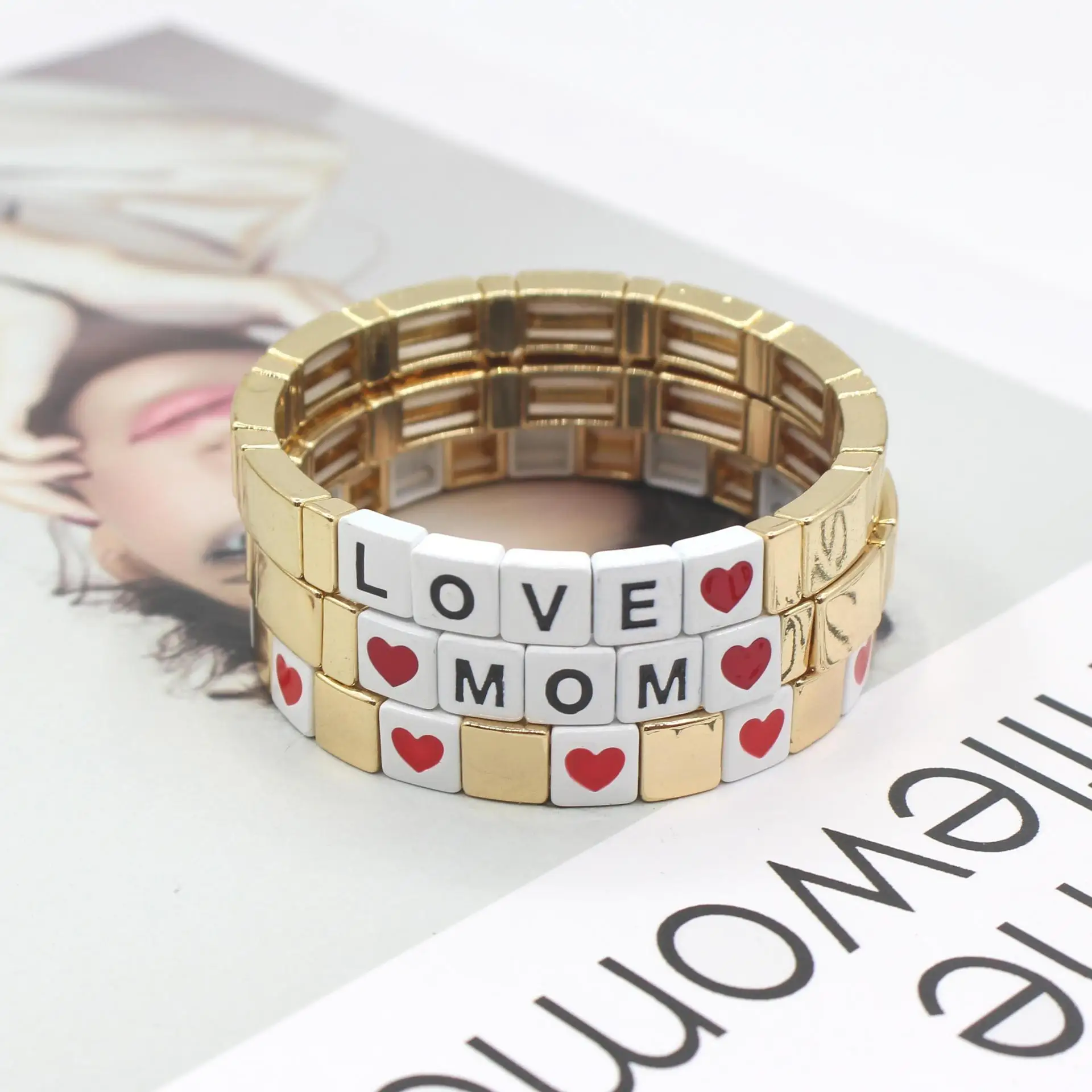 

Couple Letter LOVE Hand Love Women's Bracelet Bangle Alloy Plating High Sense Stacking Bracelet Bracelet Jewelry Accessories