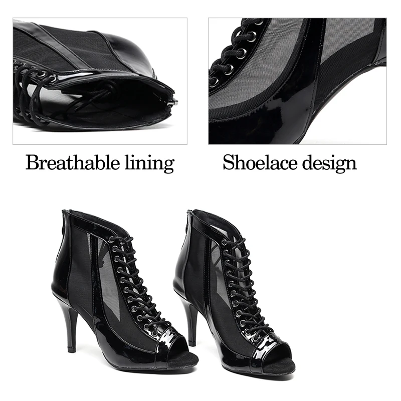 DKZSYIM Woman Dance Shoes Ballroom Latin Dance Shoes Salsa Tango Dancing Shoes Girls Big Size Black Dance shoes