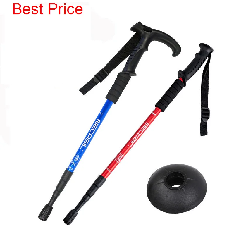 

50Pcs Ncs-10 Three Section Straight Handle Curved Handle Outdoor Travel Mountaineering Stick Elderly Crutch Tourism