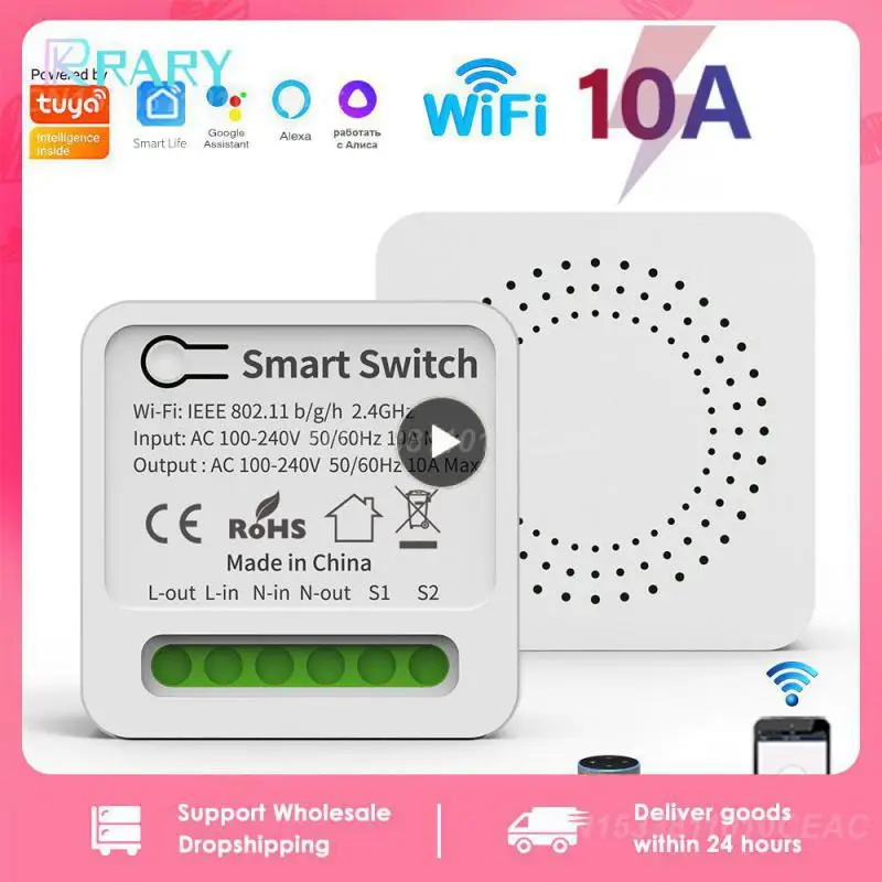 

1~10PCS Wireless Switch 10a 16a Tuya Wifi Switches Diy Smart Home Mini Breaker Module Works With Alexa Google Home Yandex Alice