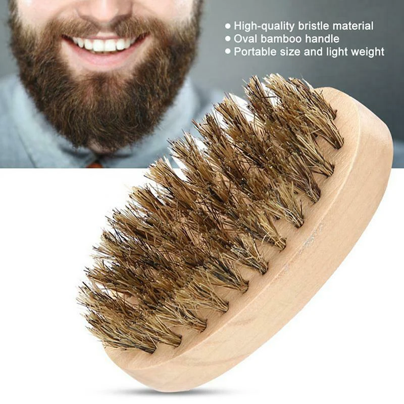 

Professional Wood Beard Brush Soft Boar Bristle Brush with Bamboo Wide Tooth Comb Mustache Care Tool for Men Gift