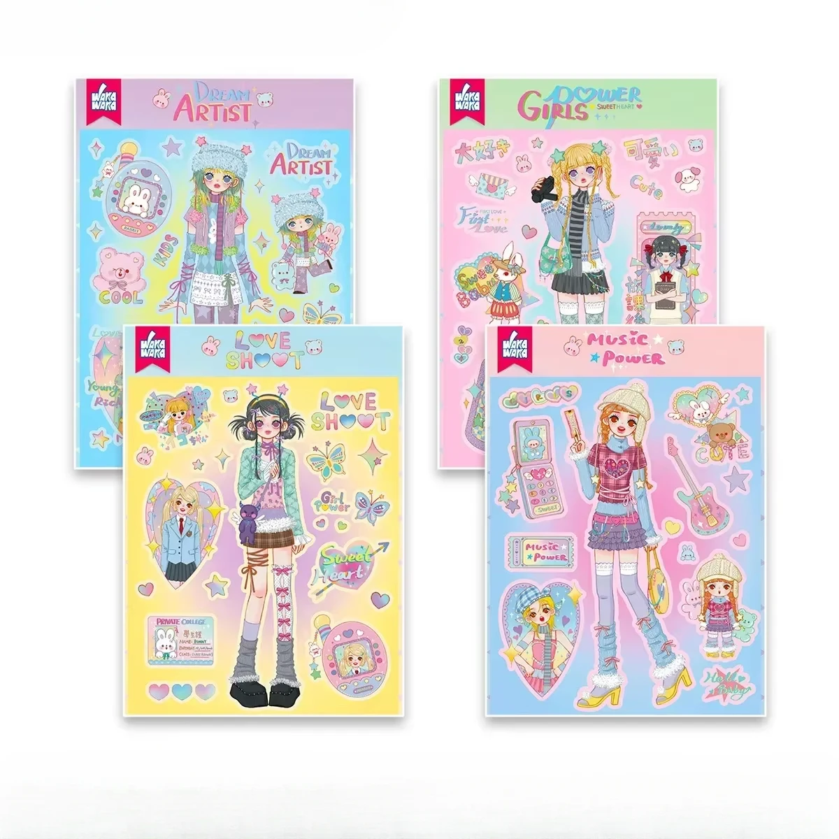 Sweet Cool Band Girl Goo Card Наклейка с персонажем Чехол для мобильного телефона