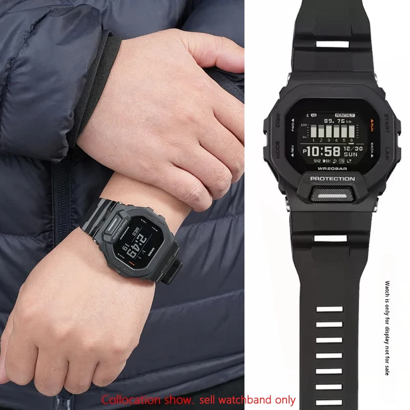 Фото Для Casio Small Square Gbd-200sm Gbd-200 Cat силиконовый ремешок для часов мужской спортивный ремешок для часов на открытом воздухе черный серый резиновый аксессуар №1