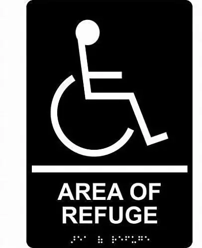 PBoe Metl re Refuge/Rescue Sgn Blck Unque Tn Декор 8x12 Wrnng Crossng