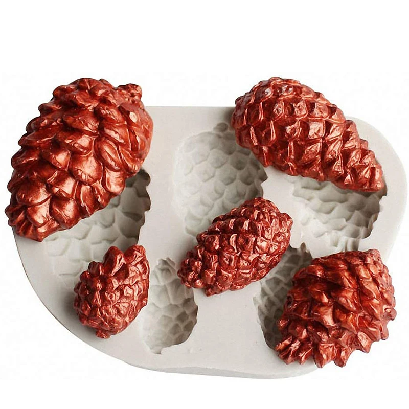 

5 Cavity Pinecone Fondant Mold Pine Cone Silicone Chocolate Candy Mold Cake Cupcake Decorating Tool Sugar Polymer Clay Mold