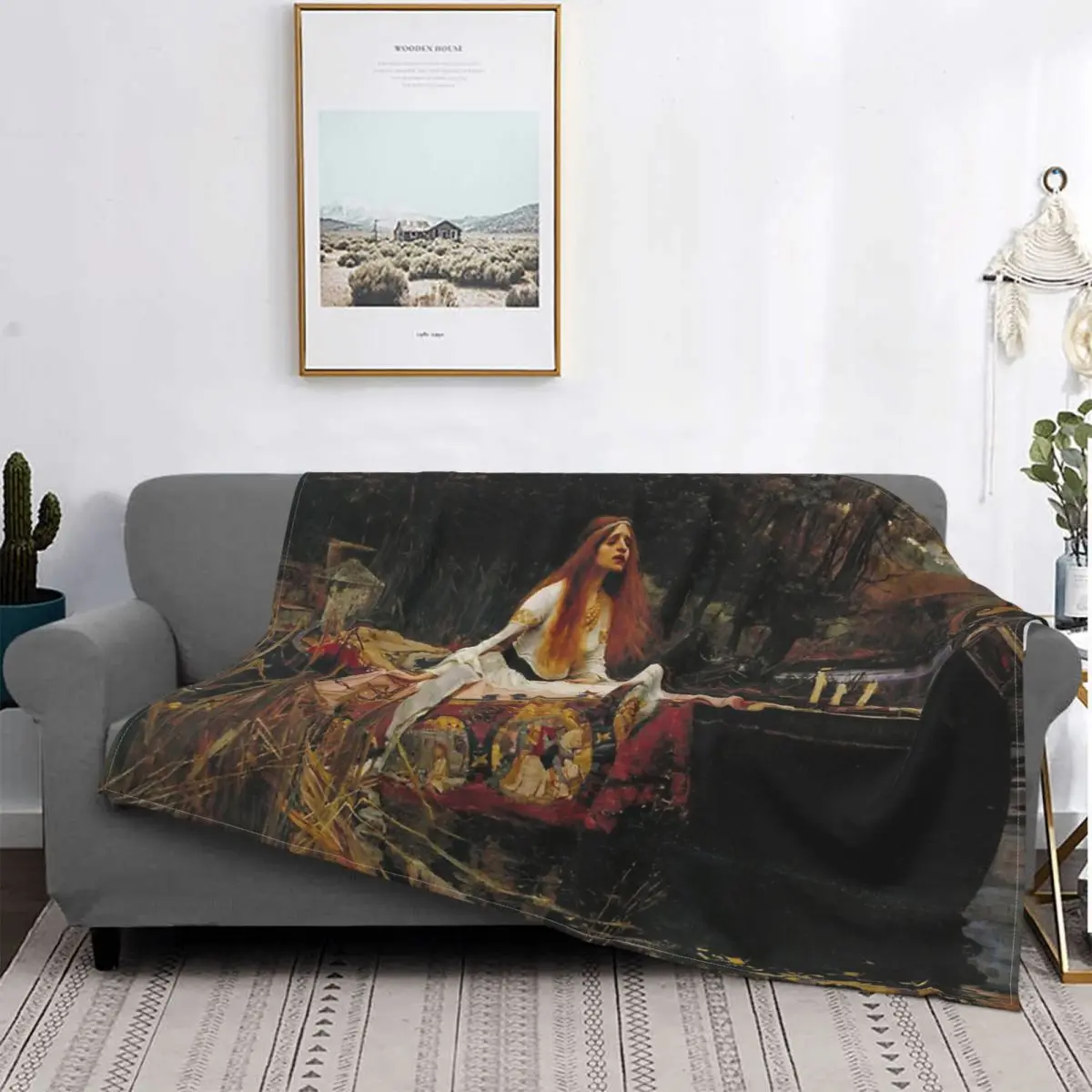 

The Lady Of Shalott - John William Waterhouse Throw Blanket Throws Picnic Blanket Kawaii Blanket Home Quilts And Duvets