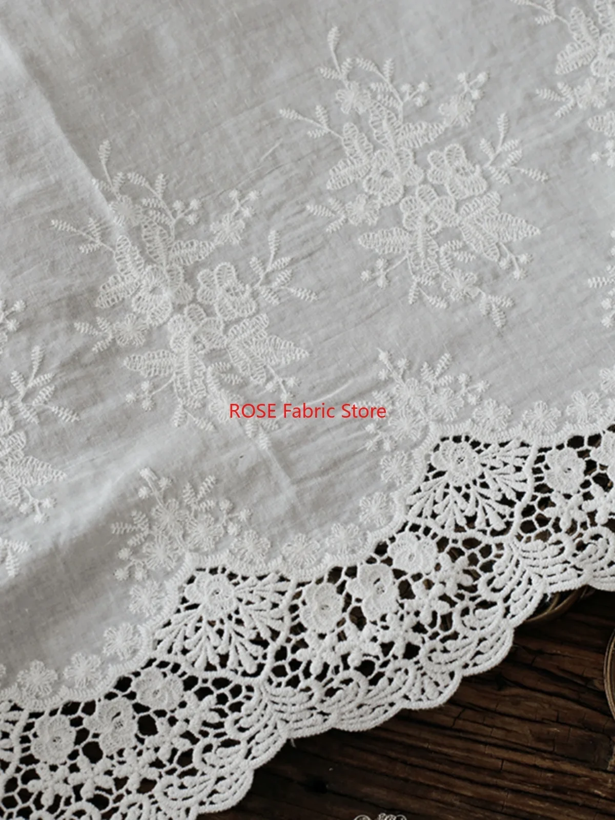 2 ярда Off White Flower вышитая хлопковая кружевная бейка для шитья своими руками, украшения домашней вечеринки, скатерти (art.: 3920d293f6a64) - 3920d293f6a64