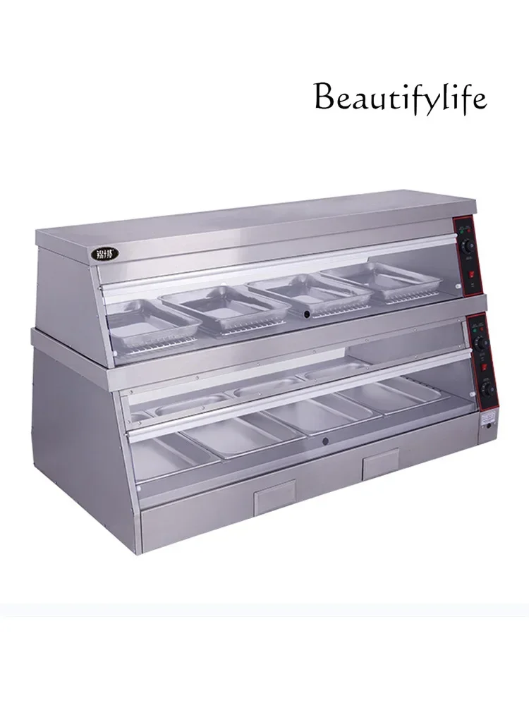 Энергосберегающий шкаф с теплоизоляцией для магазина гамбургеров двухуровневый