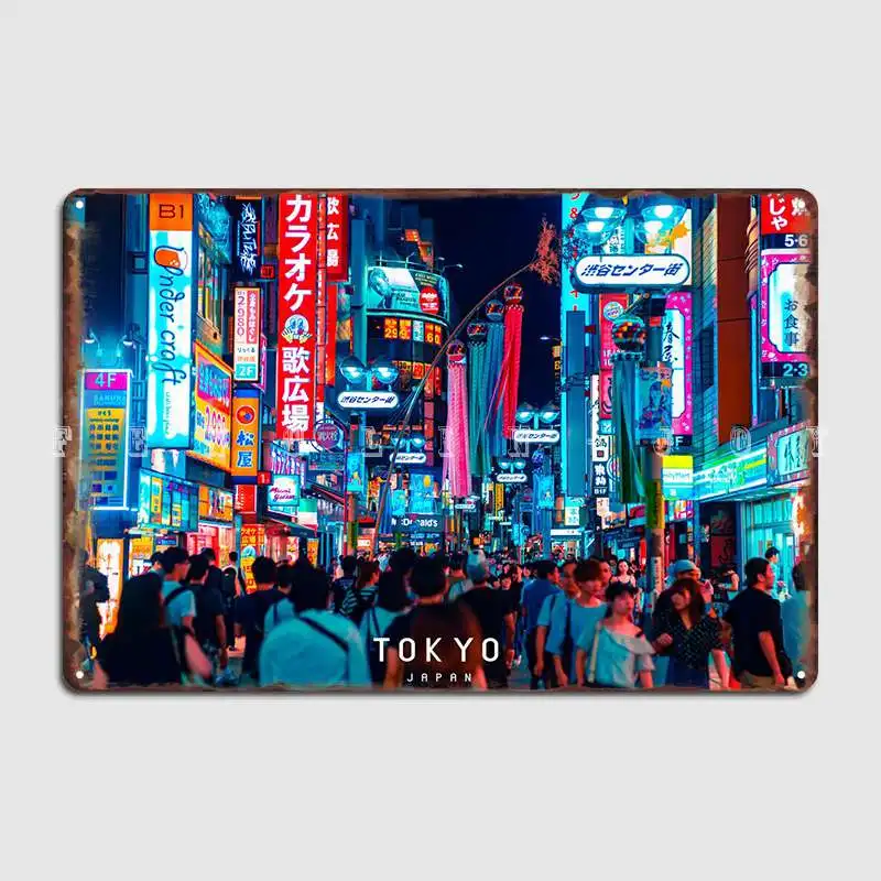 

Tokyo Metal Sign Wall Mural Garage Club Classic Plaques Tin Sign Poster