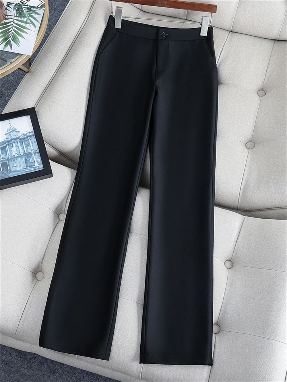 Women 2 Piece Set 2023 New Lady Coffee Black Long Sleeve with Scarf Pant Suit Elegant Formal Blazer + Trouser Business Suit Set