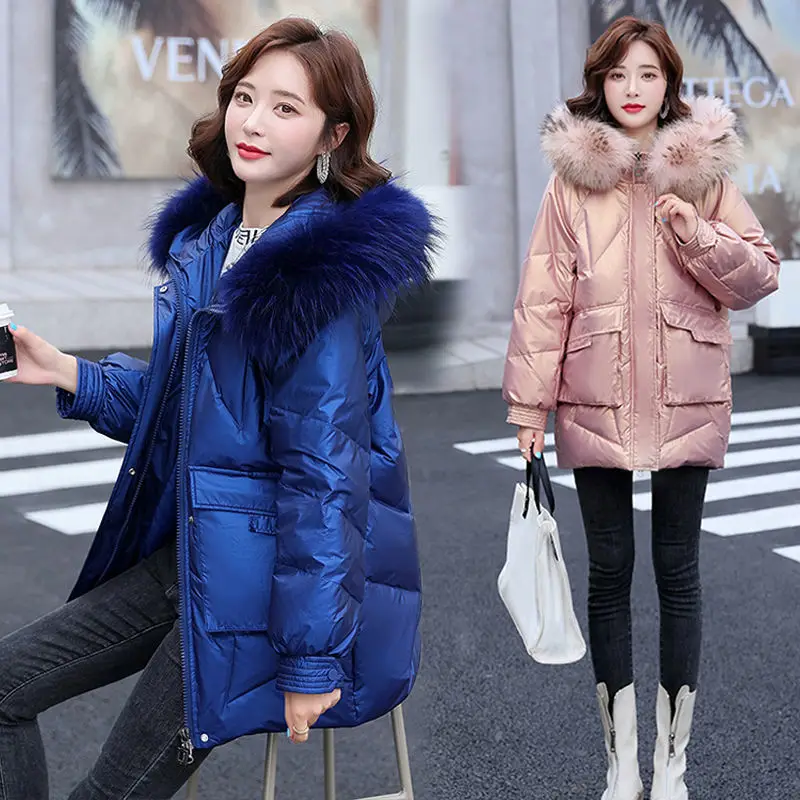 

Winter Women Jackets Coats Solid Parkas Female Down Cotton Hooded Overcoat Thick Warm Jacket Windproof Casual Parka Coat E504