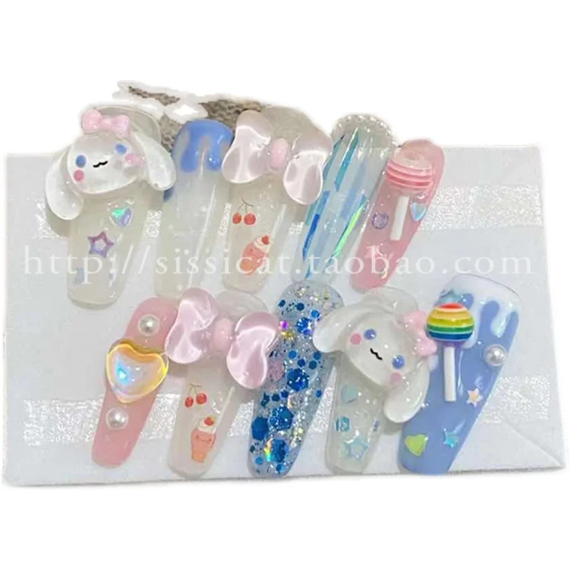 

Милые Новые Мультяшные наклейки для ногтей в виде леденцов из коричника, декоративные аксессуары для съемных ногтей, аксессуары для коспле...