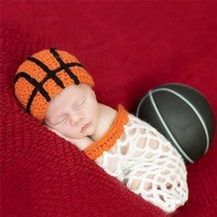 newborn photo props knit cute athlete basketball hats cartoon baby boy girl cap infant shooting photography accessories