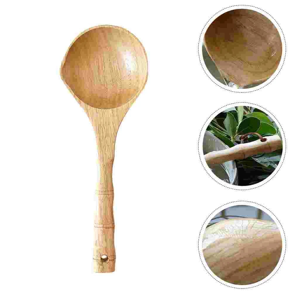 

Wooden Kitchen Scoop Ladle Multipurpose Large Wood Water Spoon Serving Soup Tablespoon for Cooking Bath Salt Canisters Flour