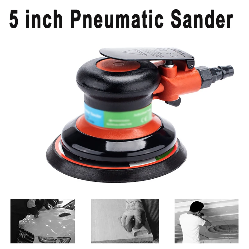 

Pneumatic Orbital Sander 11000rpm Air Grinder 5inch Polishing/Grinding Machine Sanding Waxing Tools for Car Wall Wood Metal