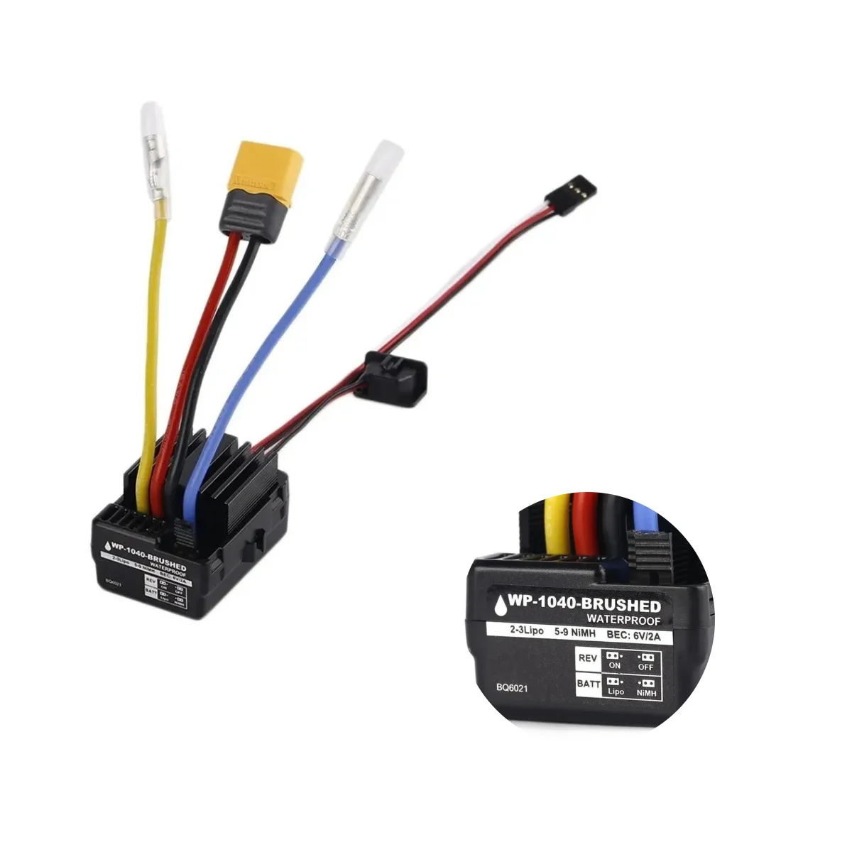 

Brand New WP Hobbywing 1040 60A BQ6021 Brushed ESC Controller Waterproof For Quicrun RC Car Motor
