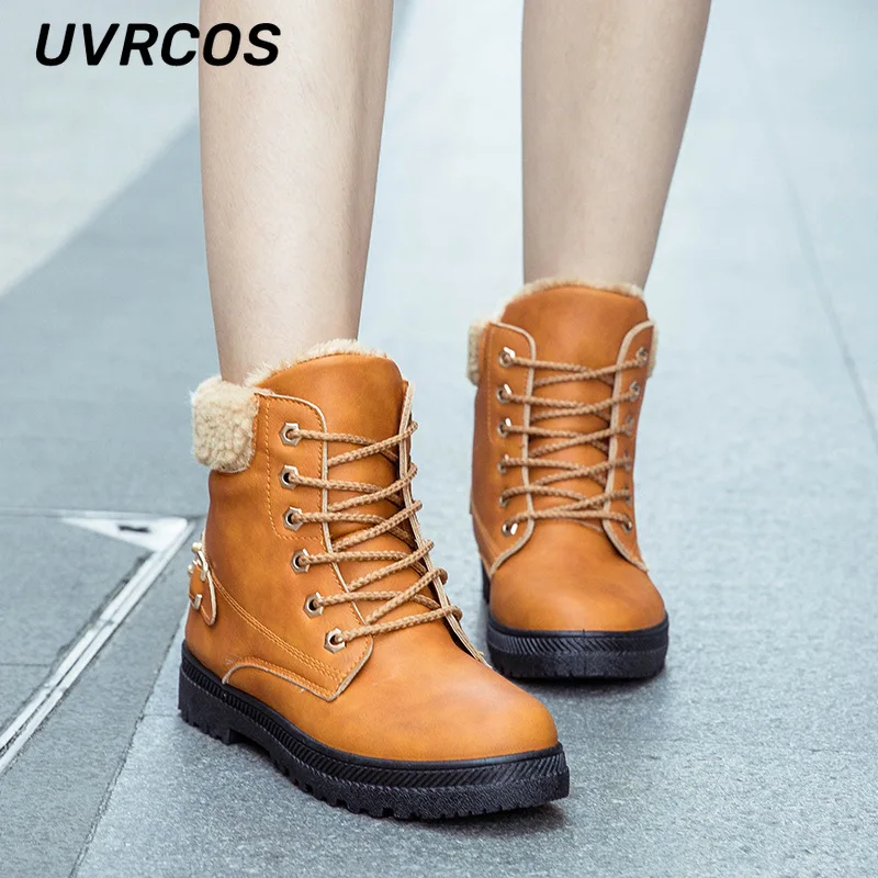 

Women Motorcycle Boots Mid-tube Snow Shoes Fashion Riding Classic Plush Warm Large Size Non-slip