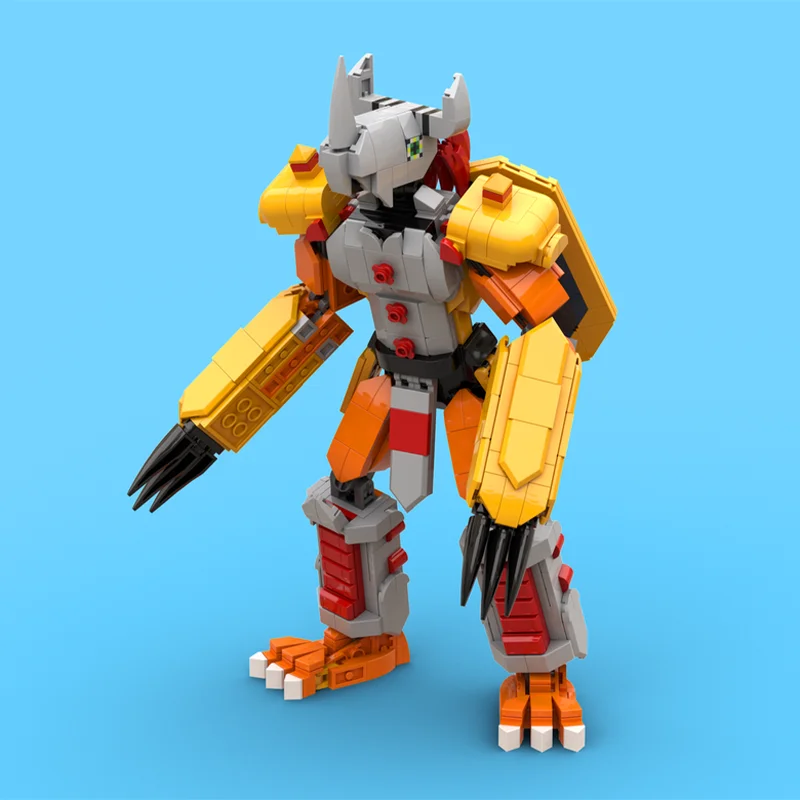 Фото 702 детали MOC WarGreymon Digimones, классическая модель, строительные блоки, игрушка, рождественские подарки, конструктор, образовательный набор, кирпичики для сборки. №2