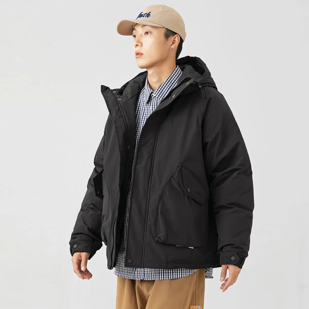 Cotton Coat Men's Outdoor Mountain Trench Coat Men's Cotton Coat Winter Japanese Vintage Overalls Men's Winter Jacket Men