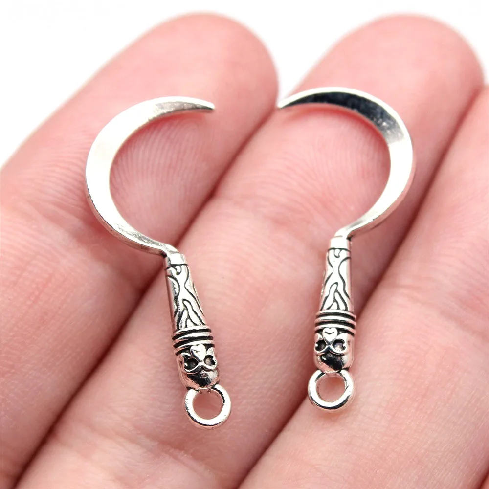 

20Pcs 30x13mm Alloy Antique Silver Color Death Skull Scythe Charms Designer Charms Fit Jewelry Making DIY Jewelry Findings