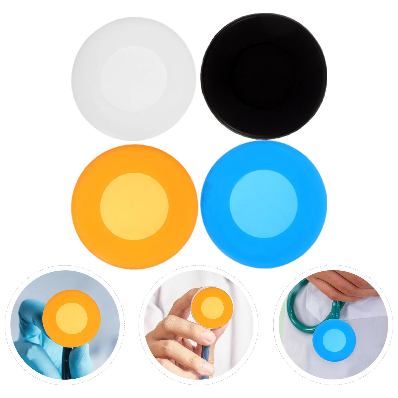 

16 Pcs Stethoscope Case Silicone Protective Cover Protector Headgear Disposable