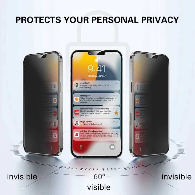 1-5 шт. Защитные пленки для экрана IPhone 13 12 Pro Max Mini 7 Plus антишпионское Защитное стекло